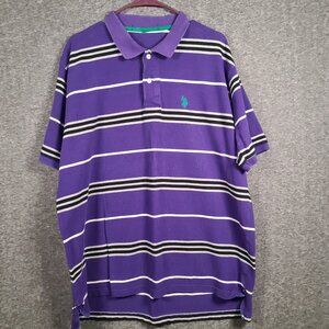 Polo Ralph Lauren Short Sleeve Purple Striped Polo Shirt Men's Size Unknown